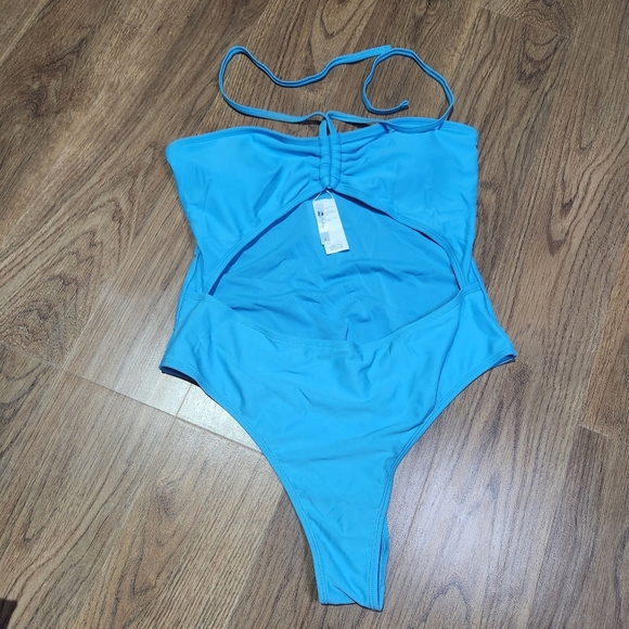 Cupshe Stylish Blue One-Piece Swimsuit, Size L - Picture 3 of 8